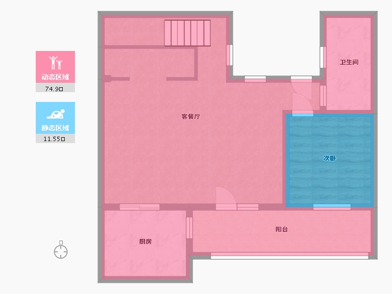 黑龙江省-哈尔滨市-融创御湖宸院-76.82-户型库-动静分区