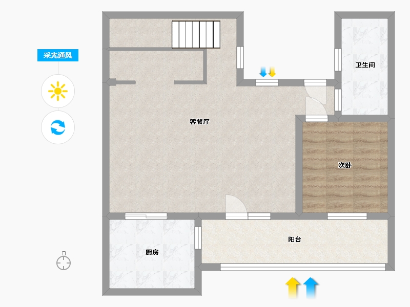 黑龙江省-哈尔滨市-融创御湖宸院-76.82-户型库-采光通风