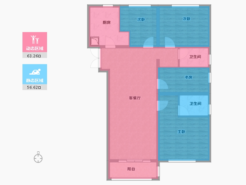 河南省-郑州市-融创金林金水府-107.52-户型库-动静分区