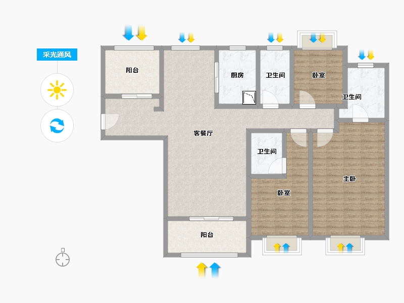 江苏省-无锡市-红豆人民路九号-134.01-户型库-采光通风