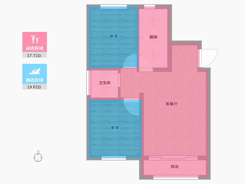 辽宁省-大连市-鹿港小镇-50.74-户型库-动静分区