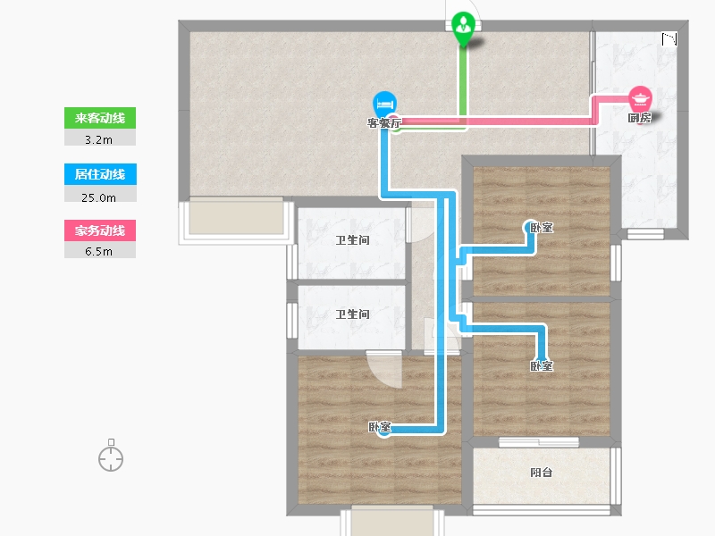 陕西省-渭南市-泰和府-84.31-户型库-动静线