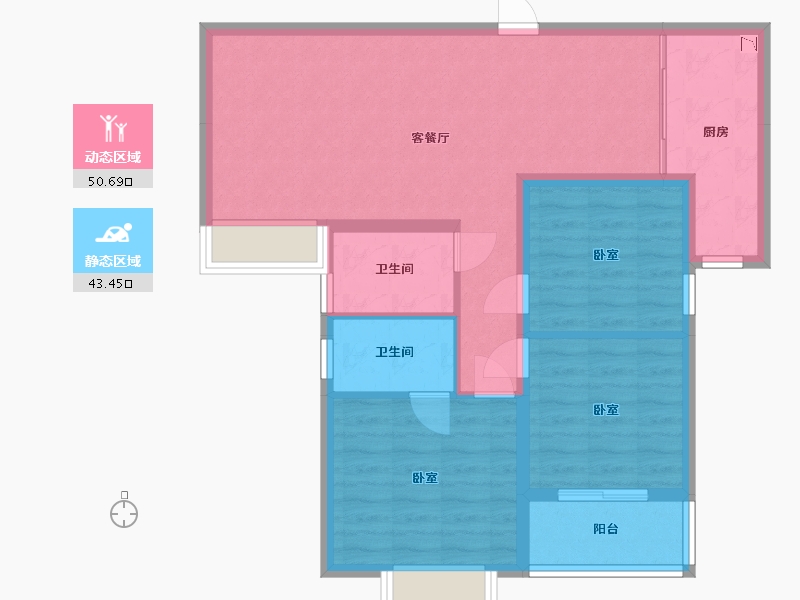 陕西省-渭南市-泰和府-84.31-户型库-动静分区