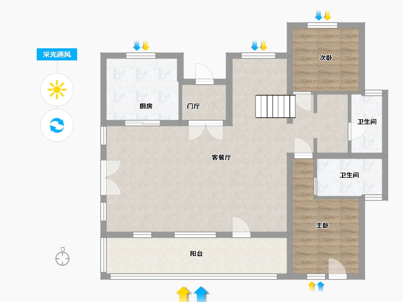 黑龙江省-哈尔滨市-融创御湖宸院-100.48-户型库-采光通风