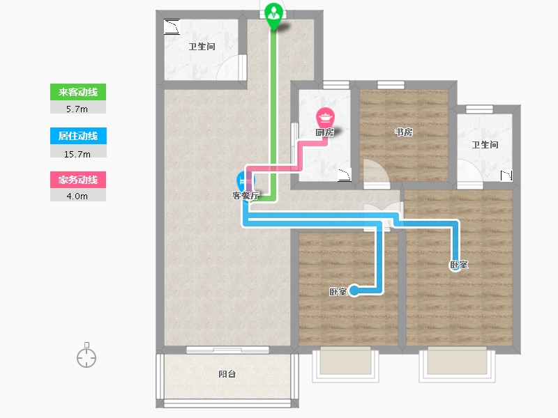 陕西省-渭南市-泰和府-87.07-户型库-动静线