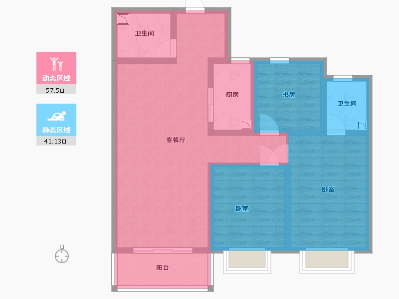 陕西省-渭南市-泰和府-87.07-户型库-动静分区