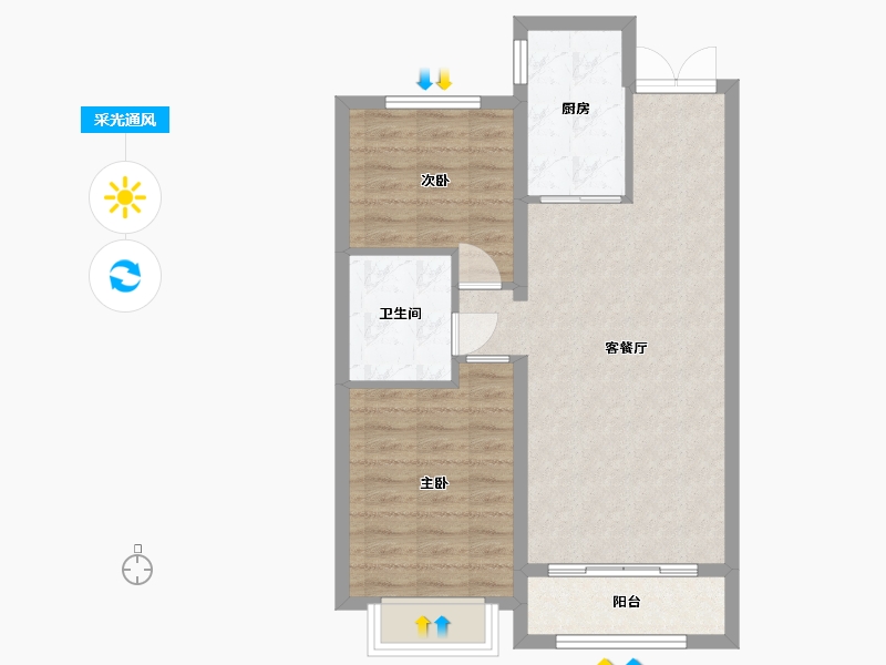 黑龙江省-哈尔滨市-汇龙·拾光里-65.65-户型库-采光通风