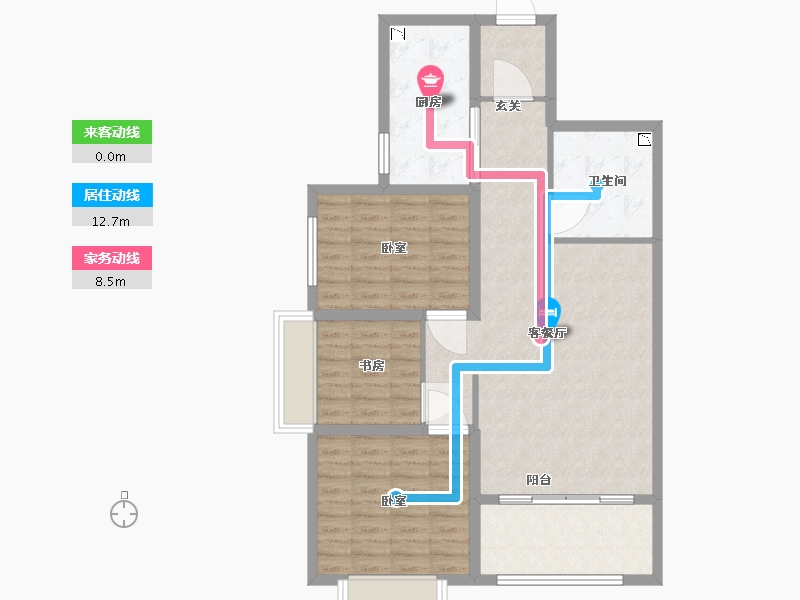 陕西省-渭南市-光运云府-93.67-户型库-动静线