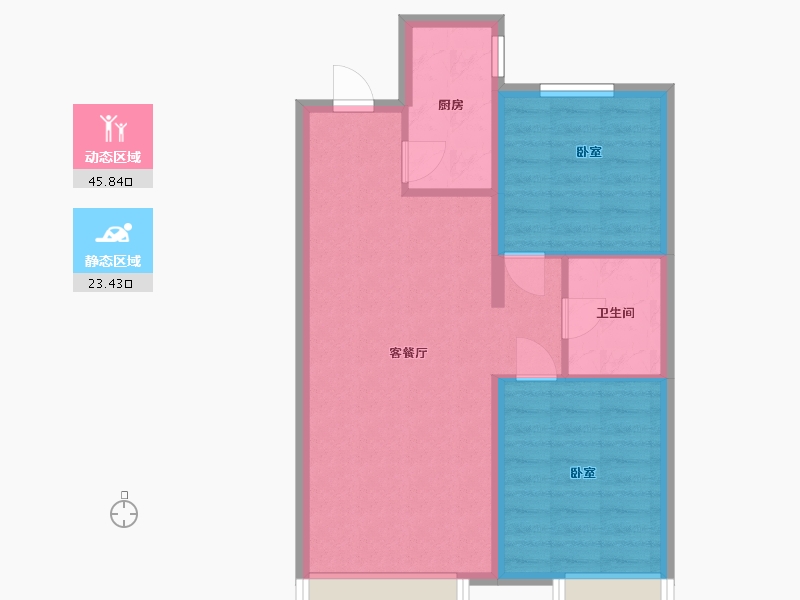 辽宁省-抚顺市-电建地产海赋外滩澋苑-62.31-户型库-动静分区