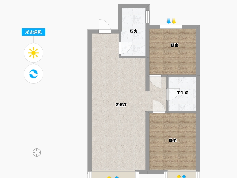 辽宁省-抚顺市-电建地产海赋外滩澋苑-62.31-户型库-采光通风