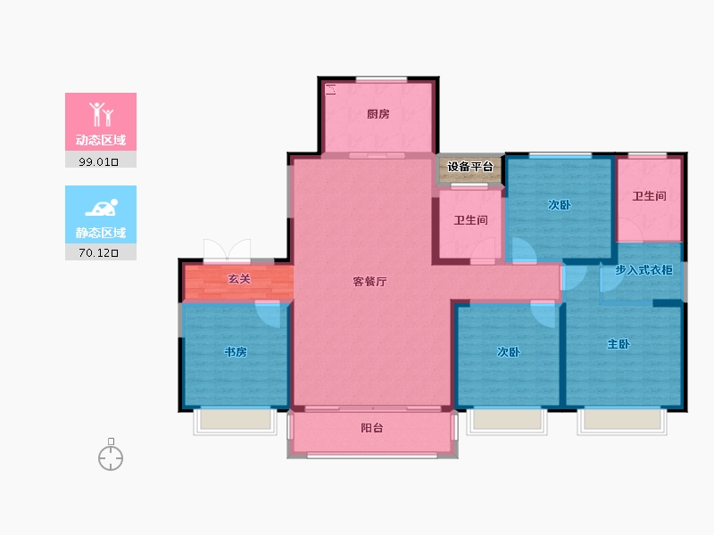 陕西省-宝鸡市-世纪景元东区-155.01-户型库-动静分区