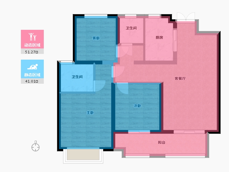 江苏省-无锡市-弘阳昕悦府-82.00-户型库-动静分区