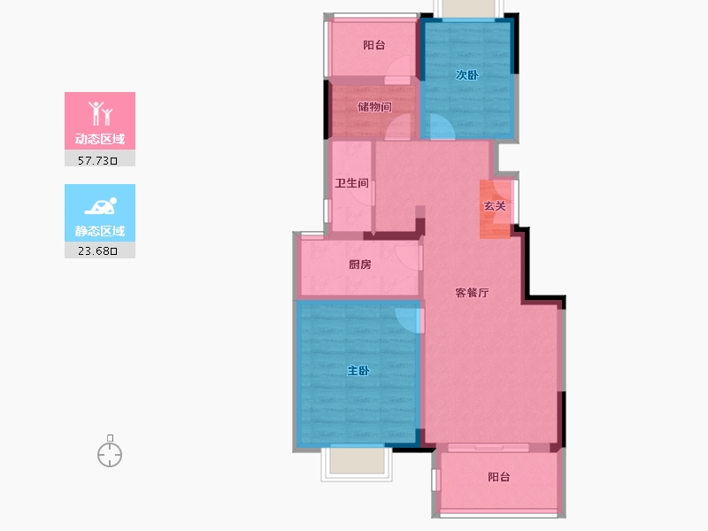 江苏省-南京市-通宇林景紫园-72.00-户型库-动静分区