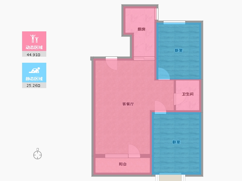 辽宁省-抚顺市-滨江景苑-62.33-户型库-动静分区