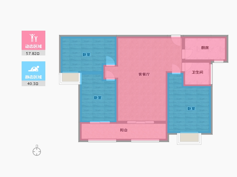 陕西省-西安市-清渭公馆-87.21-户型库-动静分区