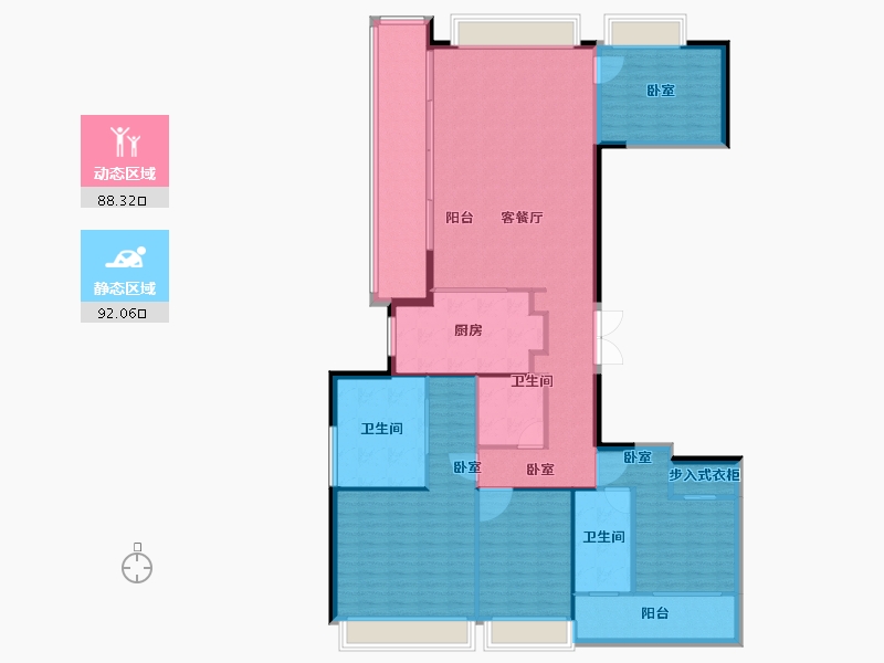 江苏省-南京市-华侨城天鹅堡-166.00-户型库-动静分区