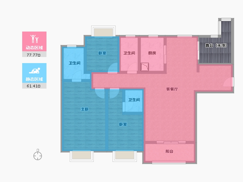 江苏省-无锡市-红豆人民路九号-132.01-户型库-动静分区