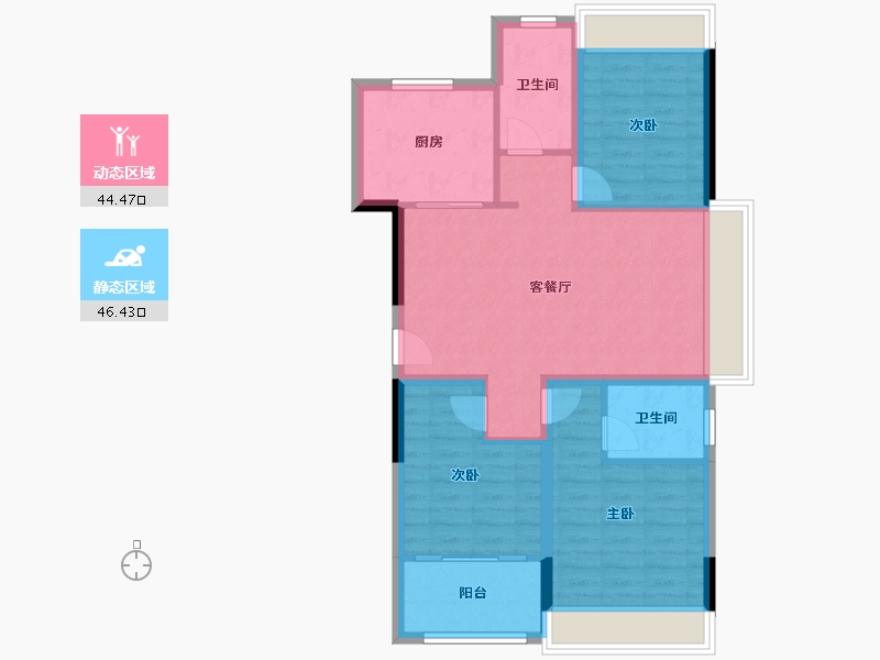 江苏省-徐州市-卢卡庄园-81.53-户型库-动静分区