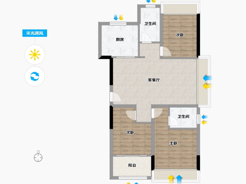 江苏省-徐州市-卢卡庄园-81.53-户型库-采光通风