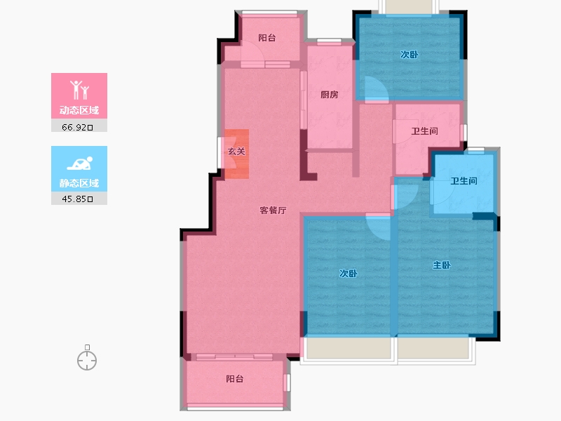 江苏省-南京市-通宇林景紫园-100.00-户型库-动静分区