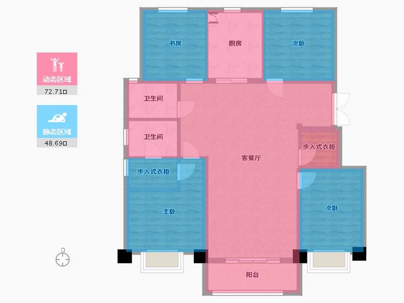 黑龙江省-哈尔滨市-金地名悦-109.32-户型库-动静分区