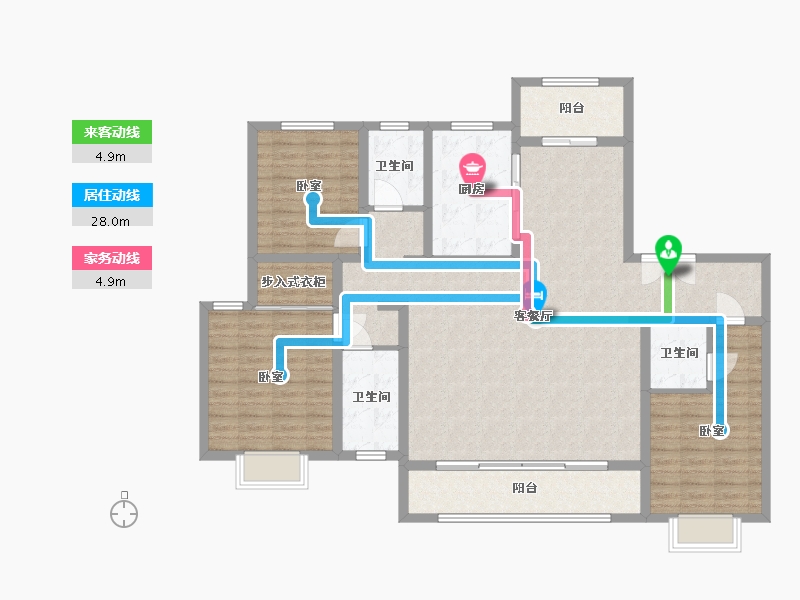 陕西省-渭南市-蒲城汇邦中央公馆-134.17-户型库-动静线