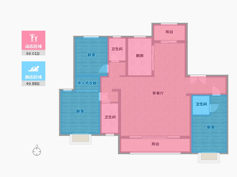 陕西省-渭南市-蒲城汇邦中央公馆-134.17-户型库-动静分区