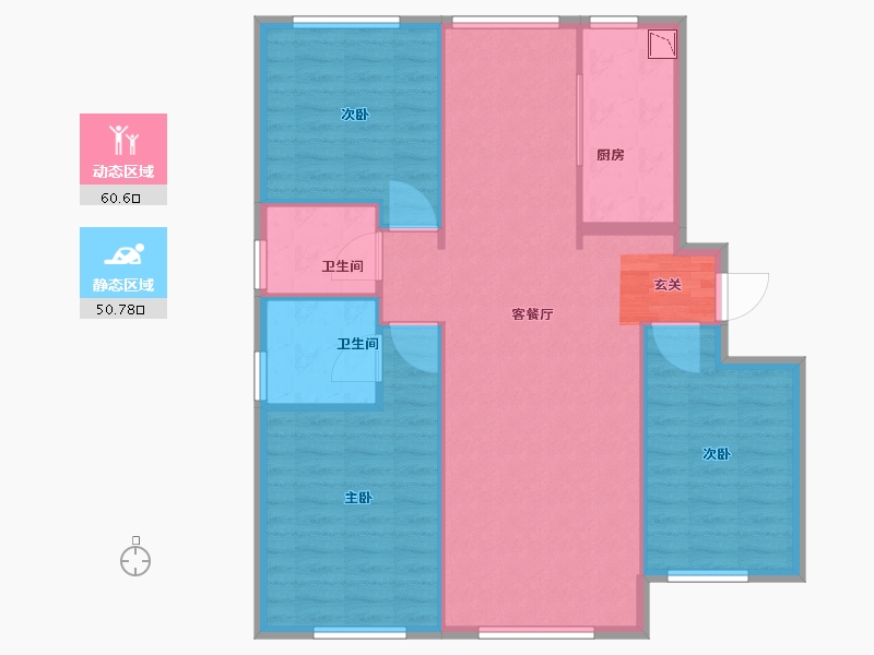 黑龙江省-哈尔滨市-华南城·紫荆名都-102.00-户型库-动静分区