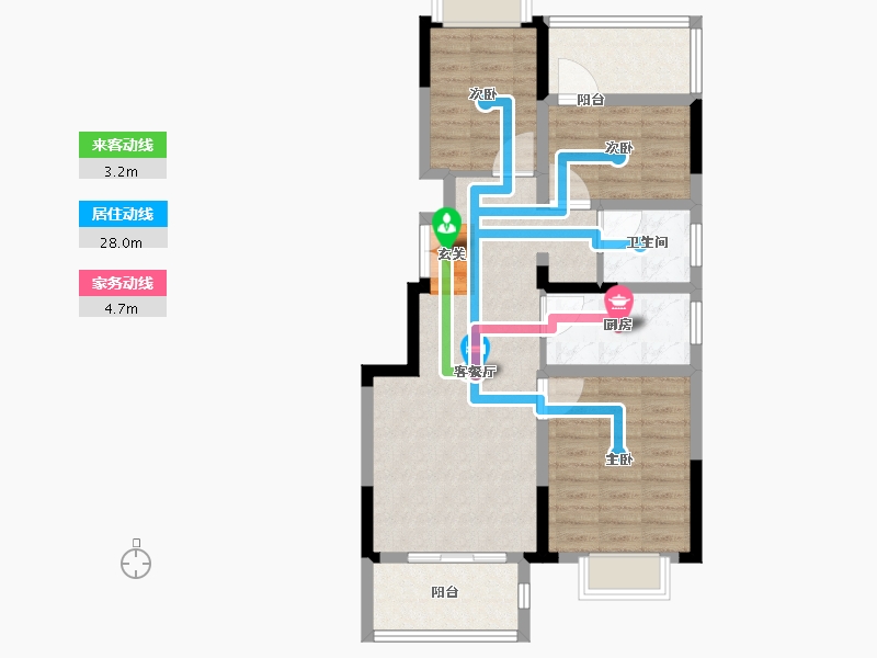 江苏省-南京市-通宇林景紫园-77.01-户型库-动静线