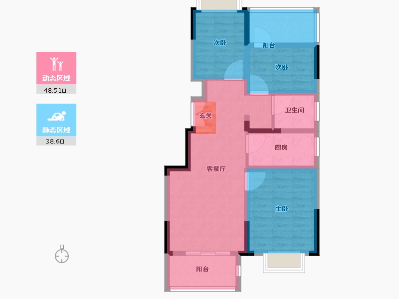 江苏省-南京市-通宇林景紫园-77.01-户型库-动静分区