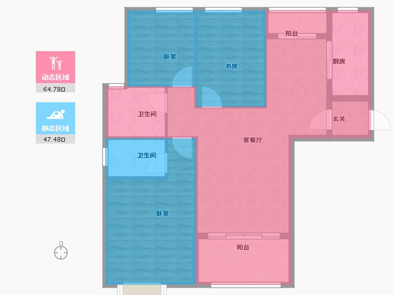 安徽省-宿州市-彼岸星城·融耀-102.00-户型库-动静分区