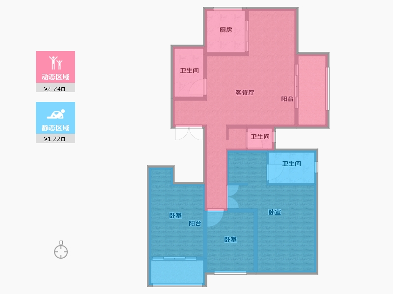 江苏省-无锡市-蠡湖瑞仕花园-167.00-户型库-动静分区