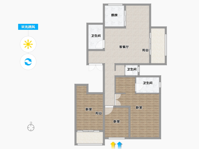 江苏省-无锡市-蠡湖瑞仕花园-167.00-户型库-采光通风