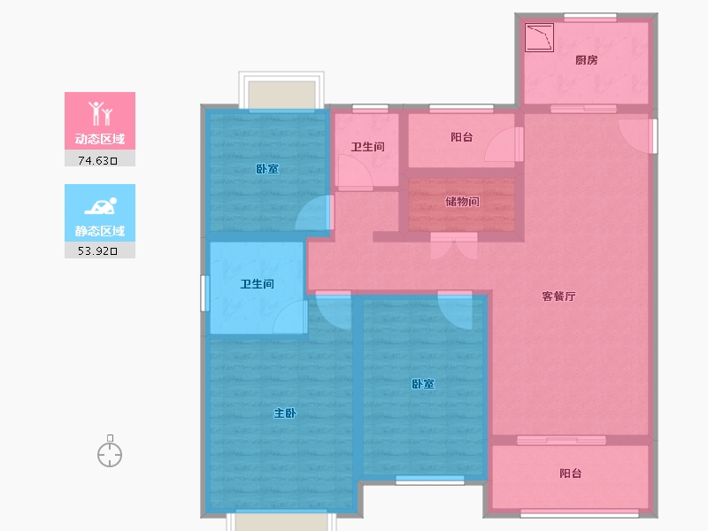 江苏省-无锡市-红豆人民路九号-114.01-户型库-动静分区