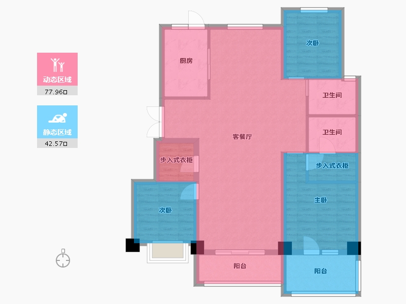 黑龙江省-哈尔滨市-金地名悦-108.57-户型库-动静分区