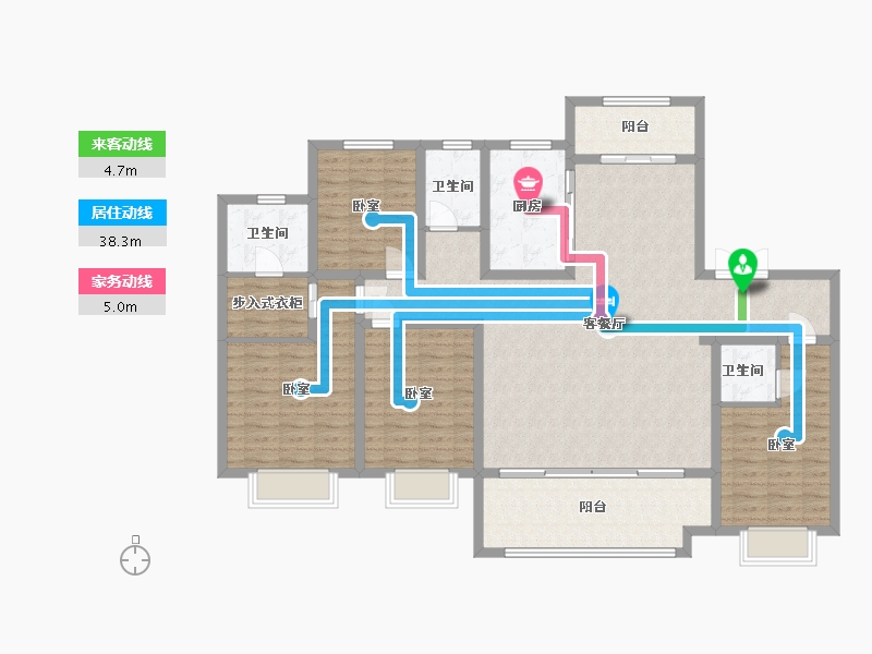 陕西省-渭南市-蒲城汇邦中央公馆-144.85-户型库-动静线