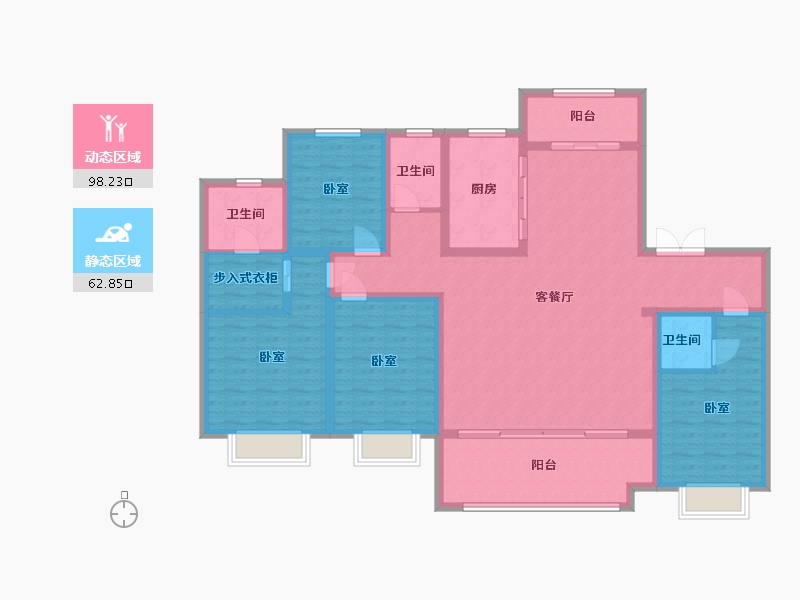 陕西省-渭南市-蒲城汇邦中央公馆-144.85-户型库-动静分区