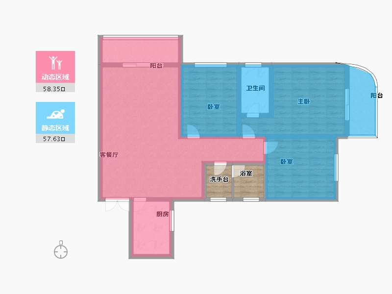 陕西省-咸阳市-沣柳国际-109.75-户型库-动静分区