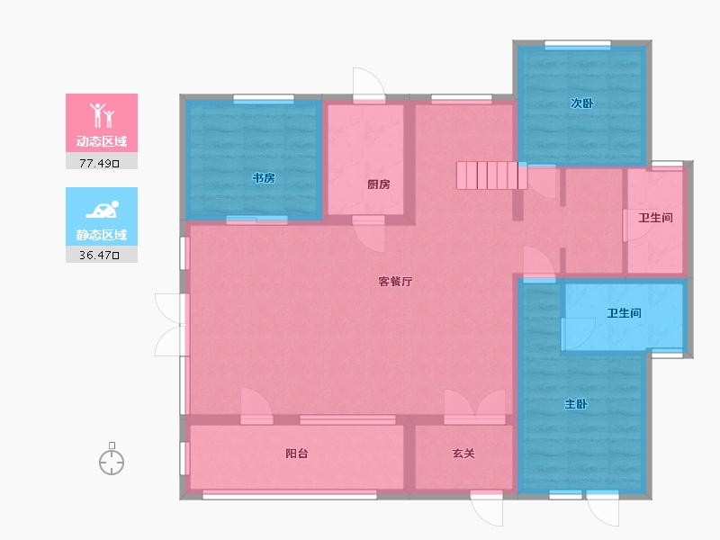 黑龙江省-哈尔滨市-融创御湖宸院-102.17-户型库-动静分区