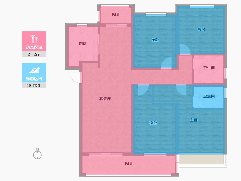 陕西省-榆林市-钰城-109.53-户型库-动静分区