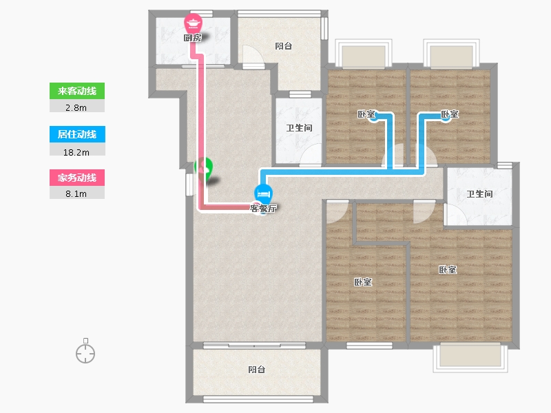 贵州省-遵义市-龙泉壹号-122.30-户型库-动静线