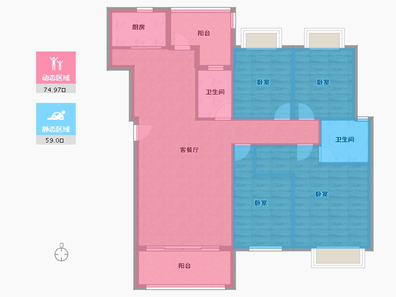 贵州省-遵义市-龙泉壹号-122.30-户型库-动静分区