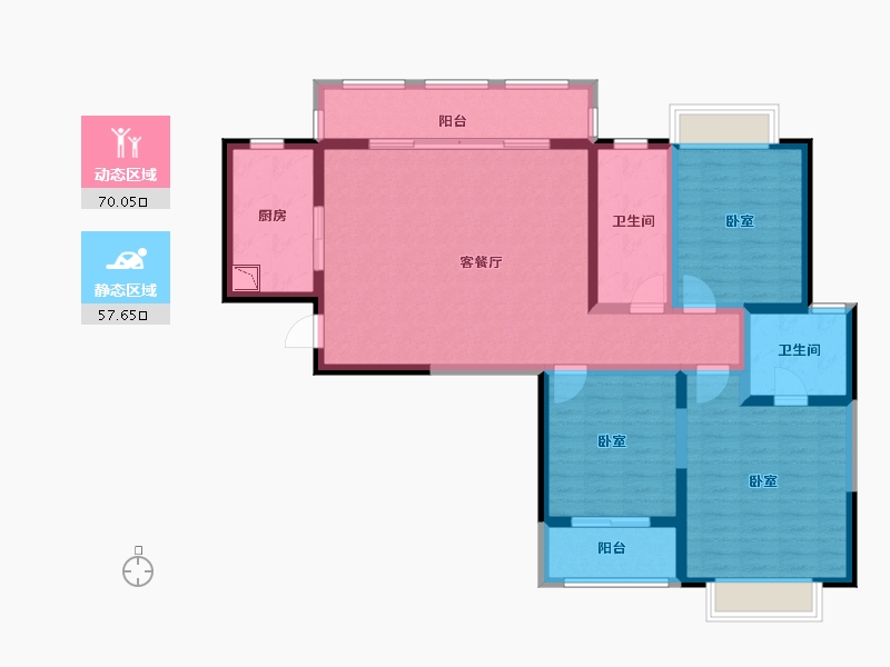 江苏省-无锡市-红豆人民路九号-114.00-户型库-动静分区