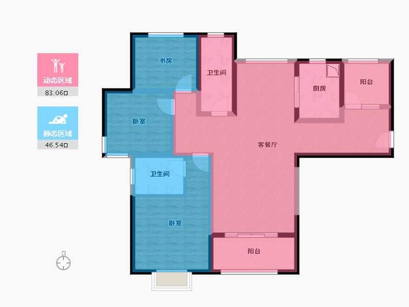 江苏省-无锡市-红豆人民路九号-115.00-户型库-动静分区