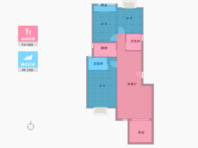 安徽省-宿州市-彼岸星城·融耀-91.00-户型库-动静分区