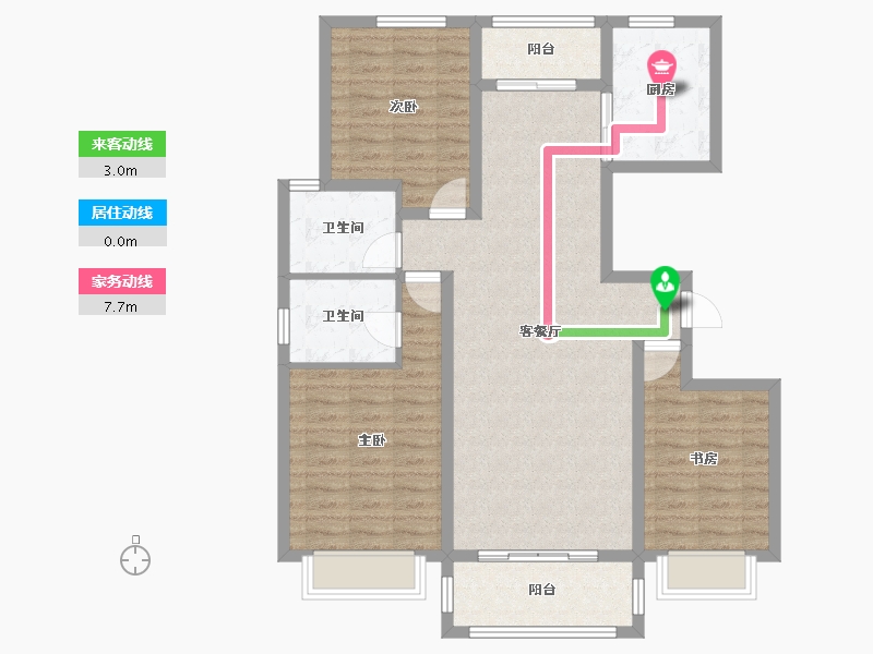 陕西省-榆林市-塞纳公馆-101.26-户型库-动静线