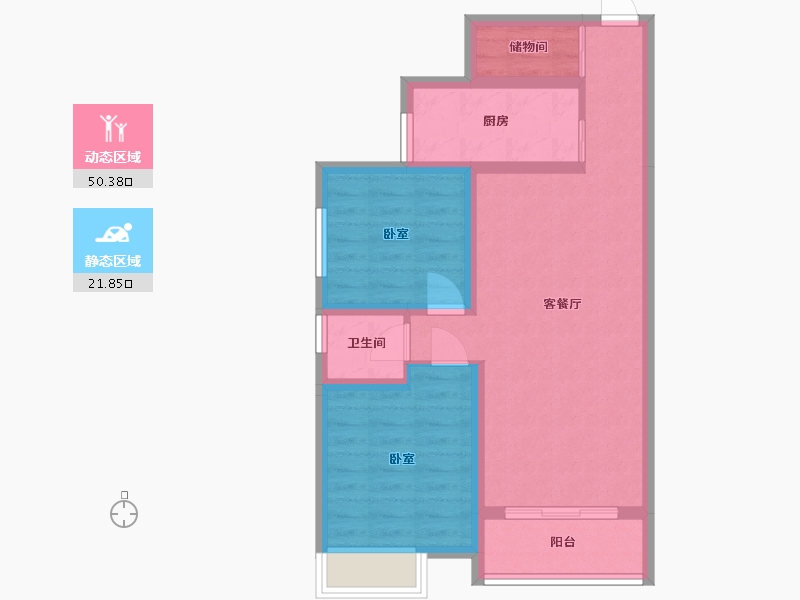 陕西省-渭南市-颐丰苑-63.54-户型库-动静分区