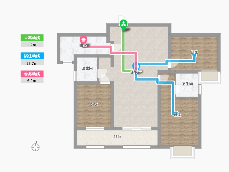 陕西省-渭南市-蒲城汇邦中央公馆-91.76-户型库-动静线