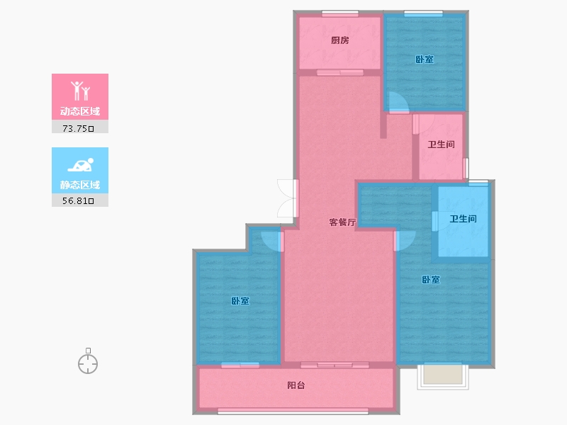 山西省-太原市-龙城金茂府-116.43-户型库-动静分区