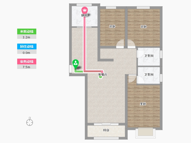 陕西省-榆林市-常乐紫庭-94.69-户型库-动静线